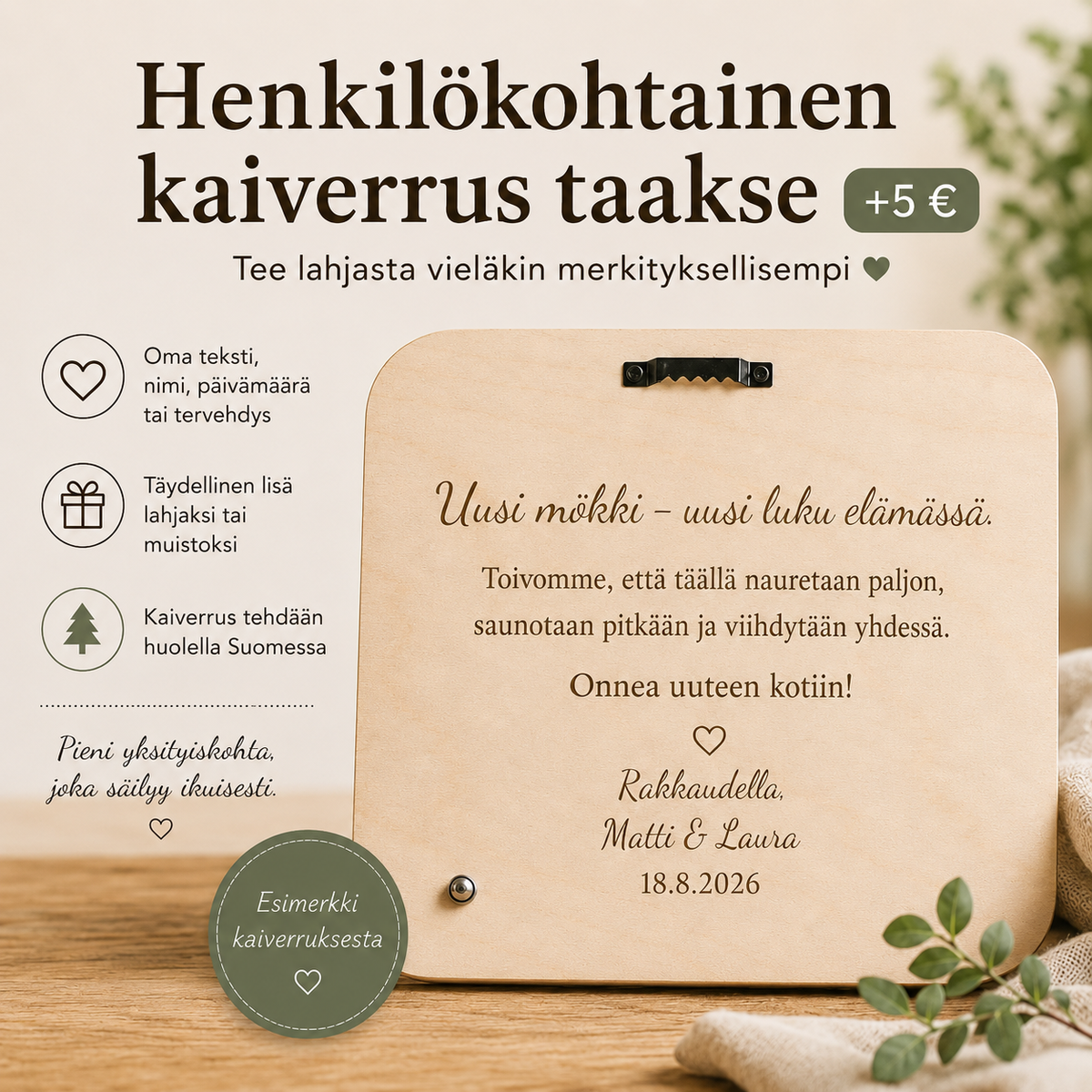 Personoitu AI-saunamittari omalla idealla