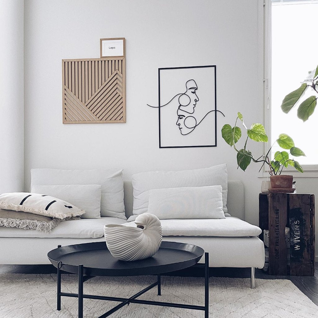 Sisustustaulu rakastuneet nainen mies puinen art taulu- icodecor.com