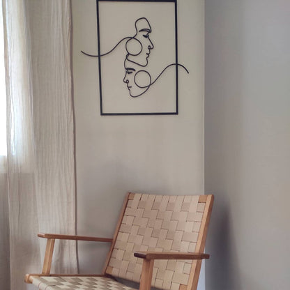 Sisustustaulu rakastuneet nainen mies puinen art taulu- icodecor.com