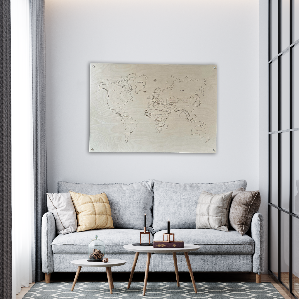 Maailmankartta seinien sisustus-ecodecor