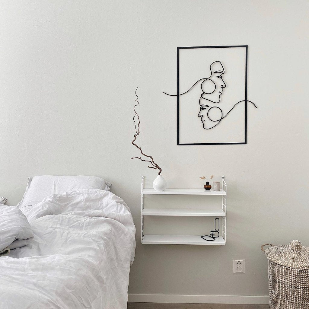 Sisustustaulu rakastuneet nainen mies puinen art taulu- icodecor.com