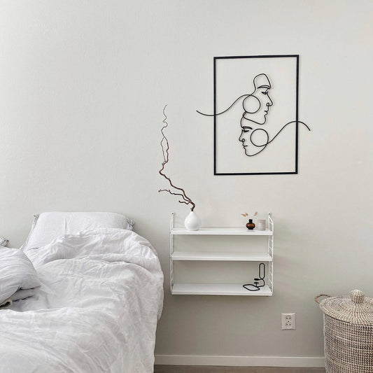 Sisustustaulu rakastuneet nainen mies puinen art taulu- icodecor.com