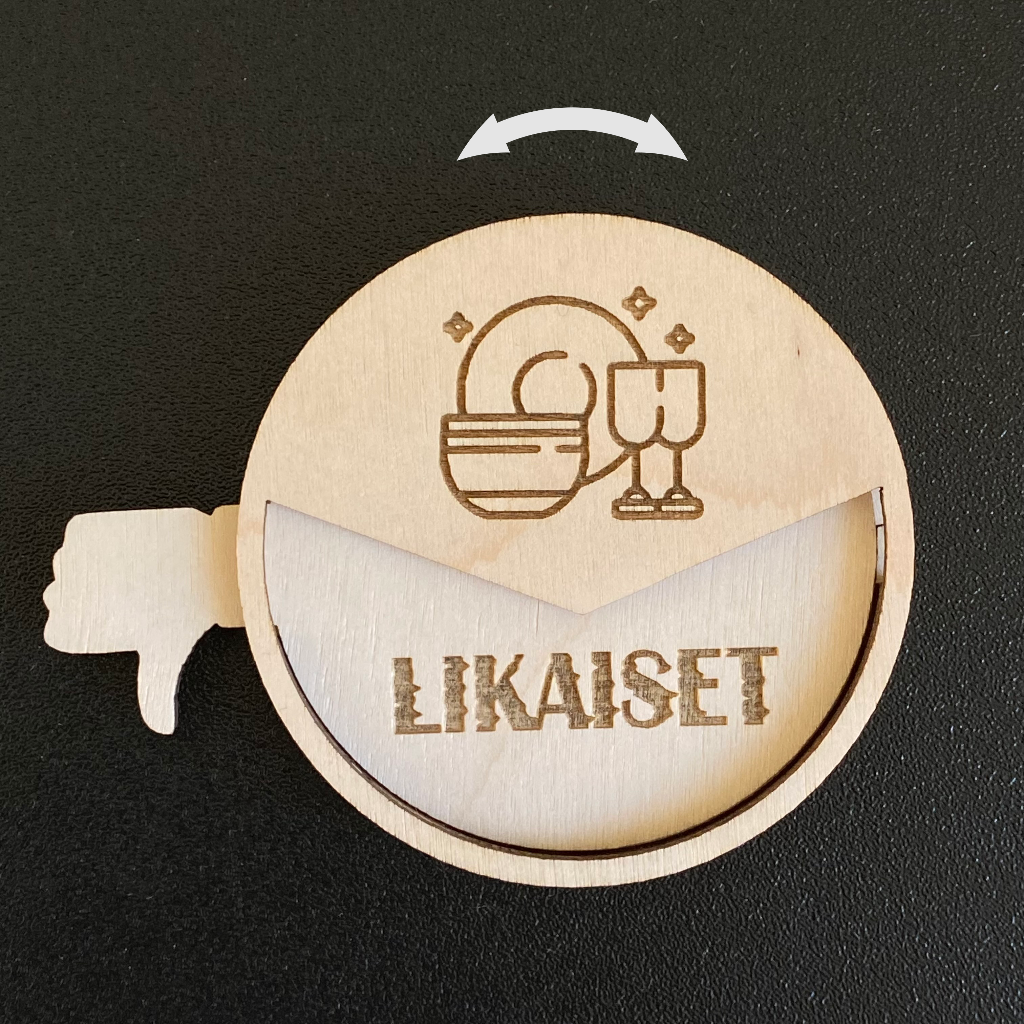 Puhtaat likaiset kyltti - merkki astianpesukone