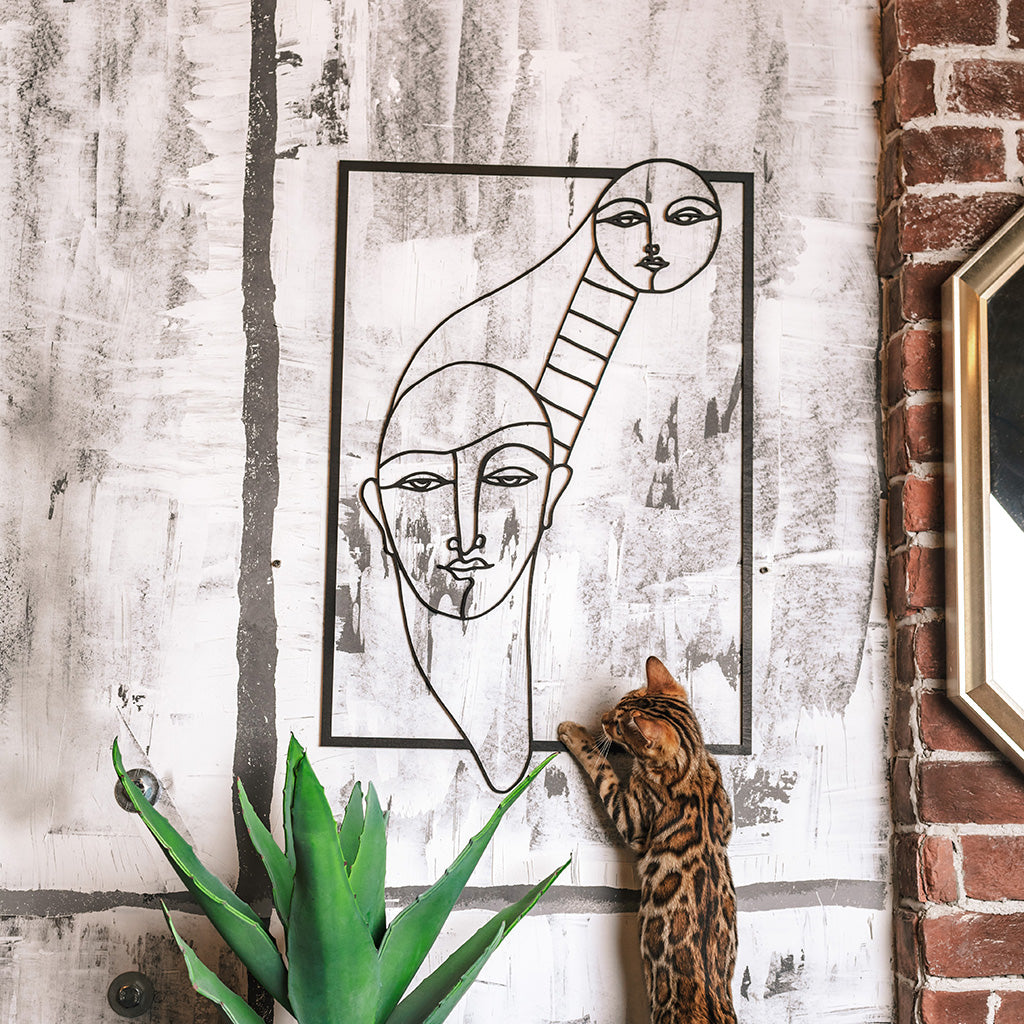 puinen ART sisustus taulu olohuone portaat kuuhun - icodecor.com